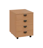 TKC - 01 kontejner pojízdný, 4-zásuvkový, deska 18 mm, centrální zámek, buk royal